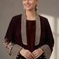 Maria.B Luxury Formals Velvet '26 - 3 Piece Embroidered Velvet Suit | SFW2638-MRN