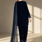 Maria.B Luxury Formals Velvet '26 - 3 Piece Embroidered Velvet Suit | SFW2642-BLU
