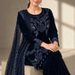 Maria.B Luxury Formals Velvet '26 - 3 Piece Embroidered Velvet Suit | SFW2642-BLU