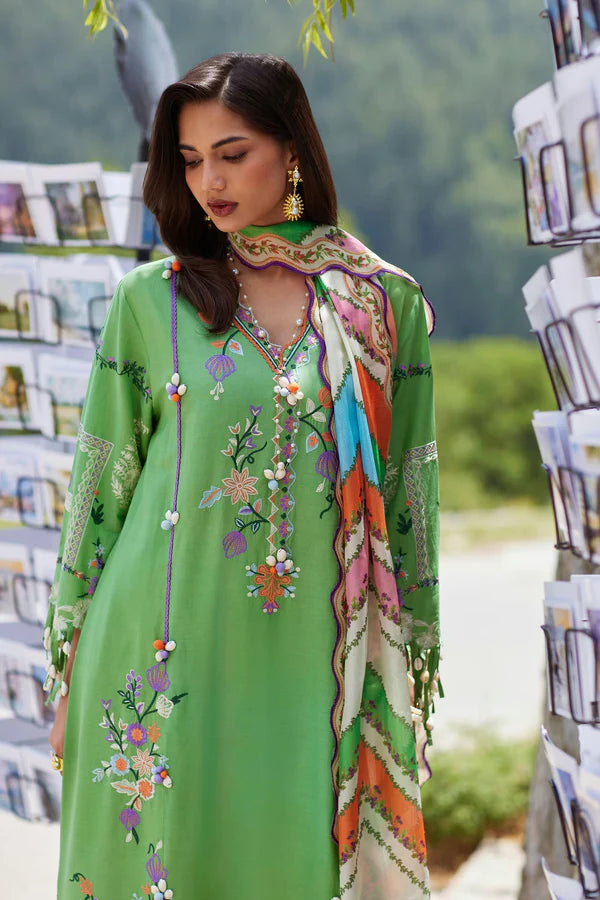Sana Safinaz Unstitched Embroidered 3 Piece Muzlin Suit | M262-006a-cv