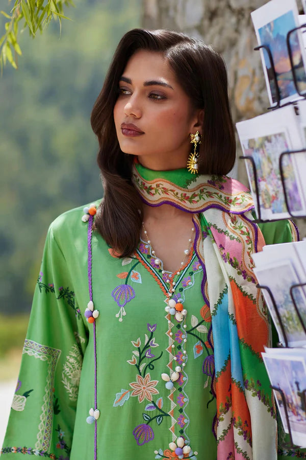 Sana Safinaz Unstitched Embroidered 3 Piece Muzlin Suit | M262-006a-cv