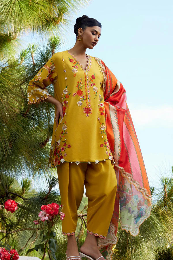 Sana Safinaz Unstitched Embroidered 3 Piece Muzlin Suit | M262-006b-cv