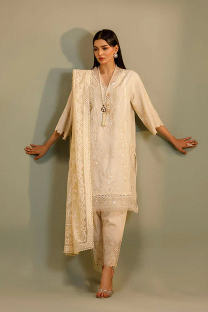 Sana Safinaz Unstitched Embroidered 3 Piece Muzlin Suit | M262-009a-dd