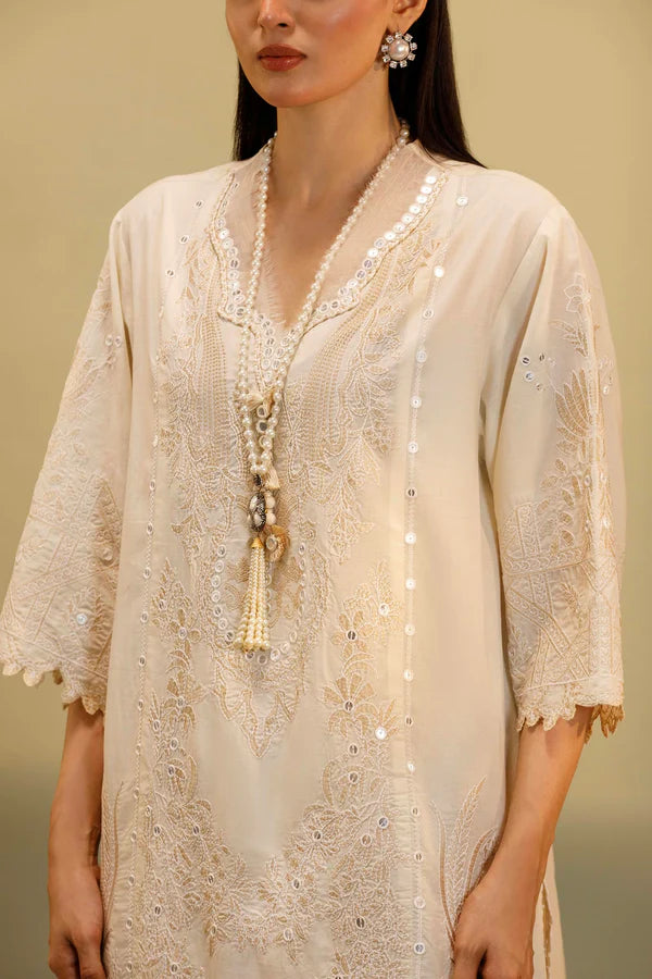 Sana Safinaz Unstitched Embroidered 3 Piece Muzlin Suit | M262-009a-dd