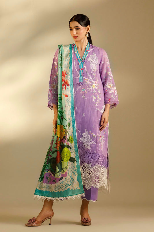 Sana Safinaz Unstitched Embroidered 3 Piece Muzlin Suit | M262-010b-cl