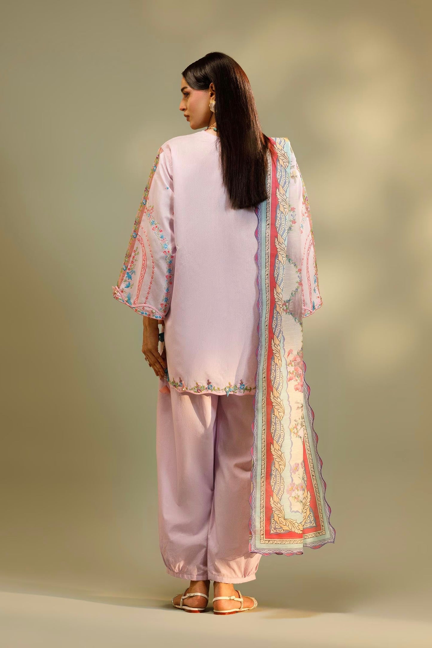 Sana Safinaz Unstitched Embroidered 3 Piece Muzlin Suit | M262-011b-dc