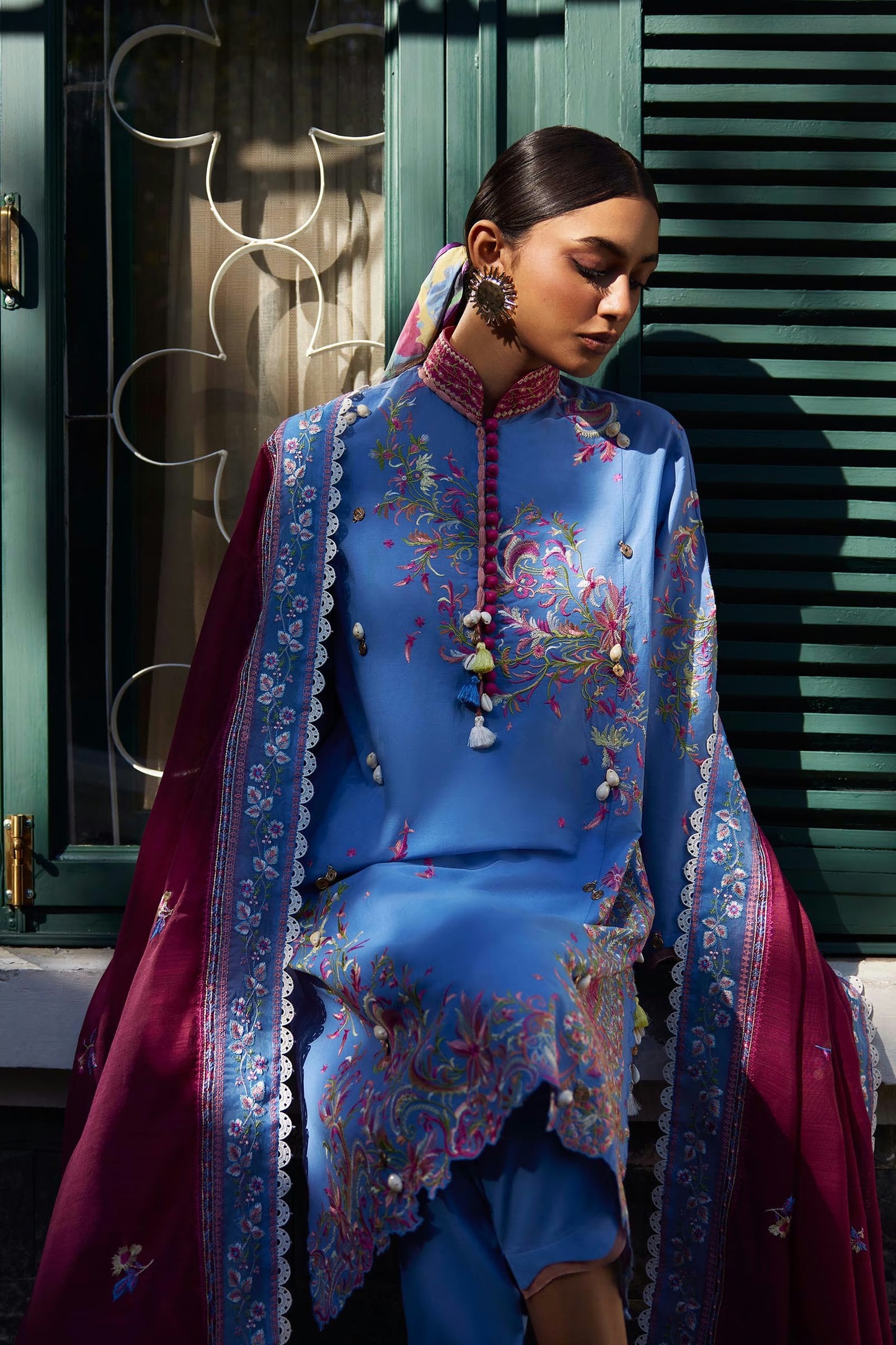 Sana Safinaz Unstitched Embroidered 3 Piece Muzlin Suit | M262-016a-dc
