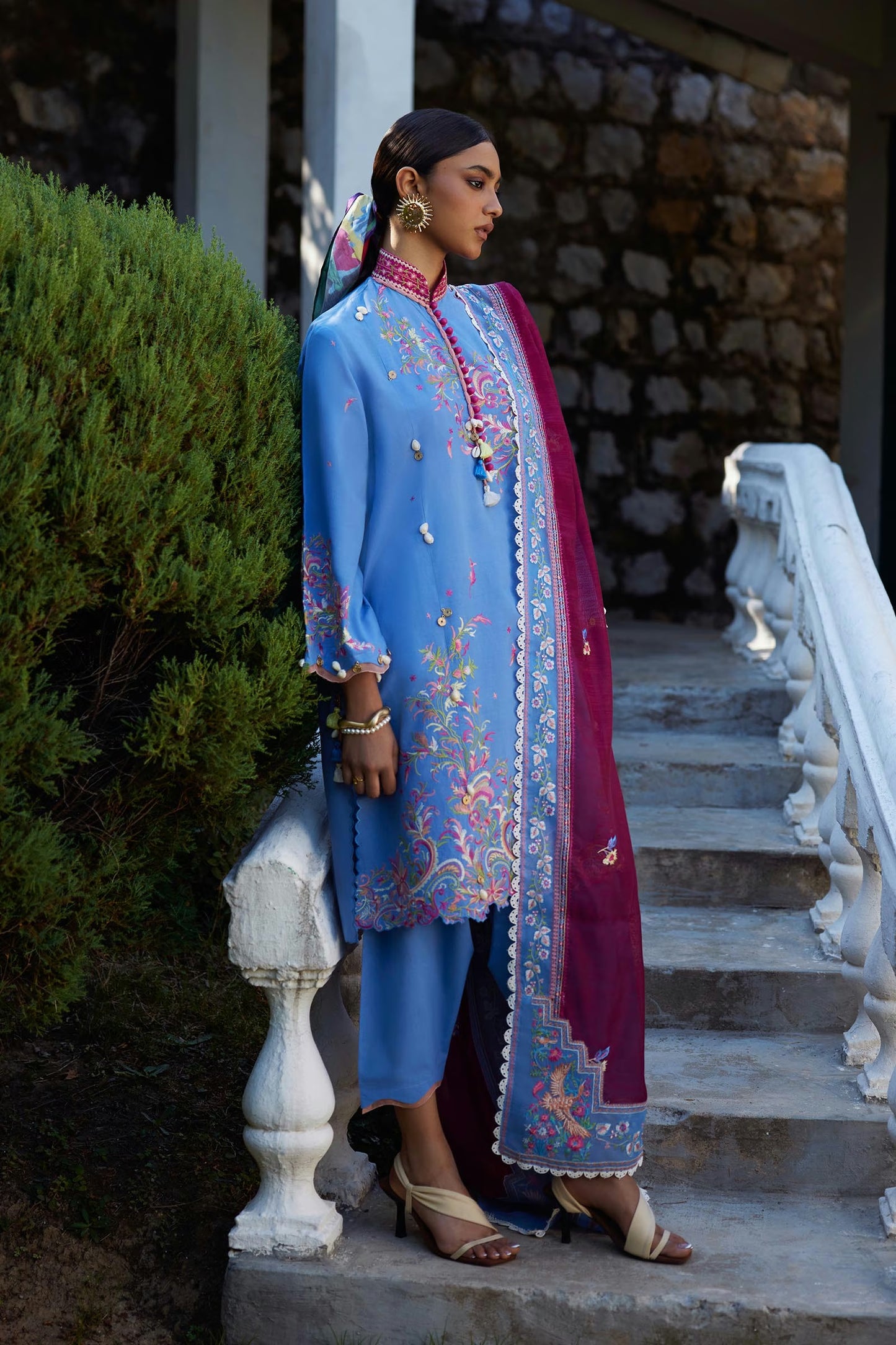 Sana Safinaz Unstitched Embroidered 3 Piece Muzlin Suit | M262-016a-dc