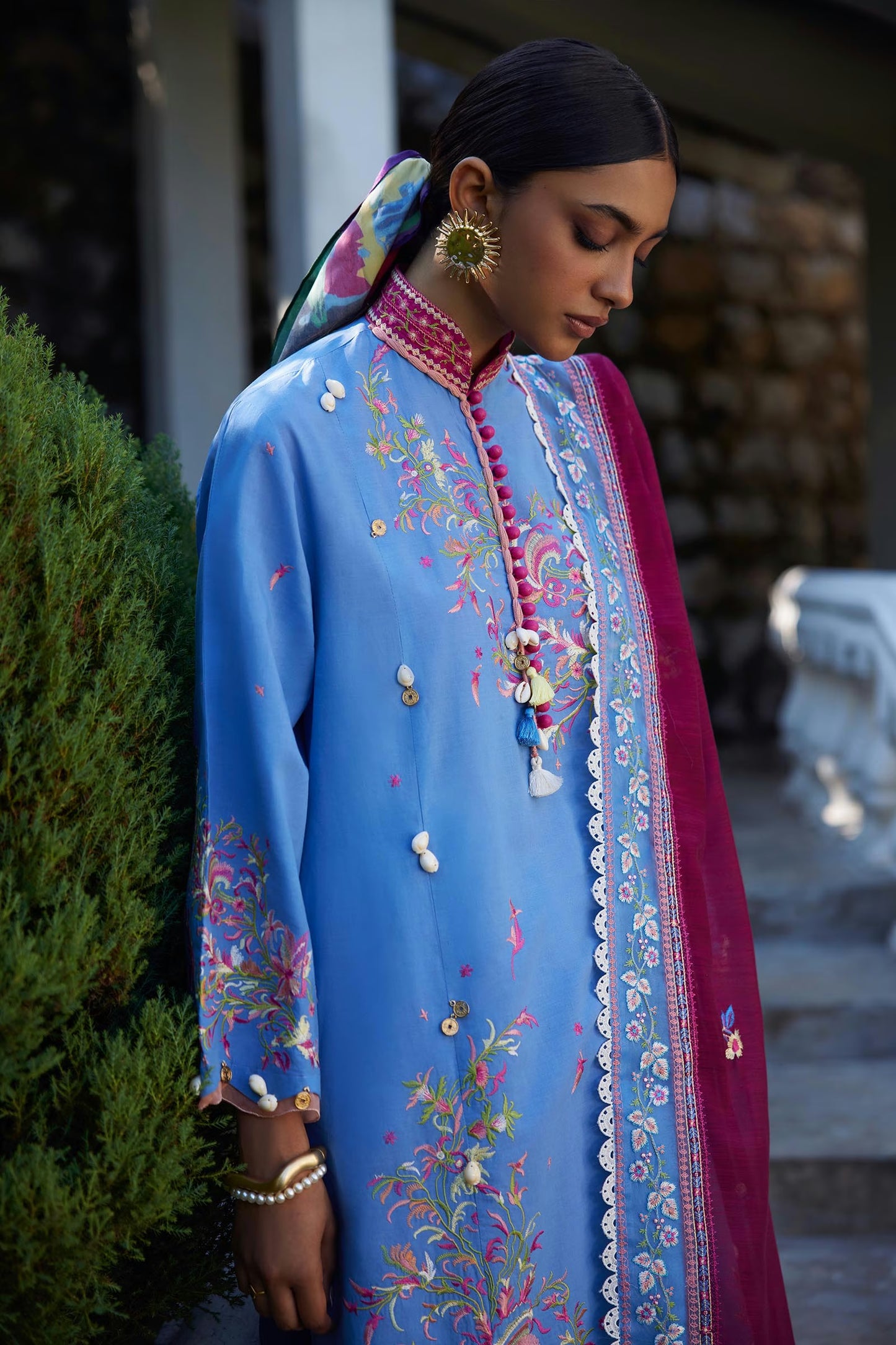 Sana Safinaz Unstitched Embroidered 3 Piece Muzlin Suit | M262-016a-dc