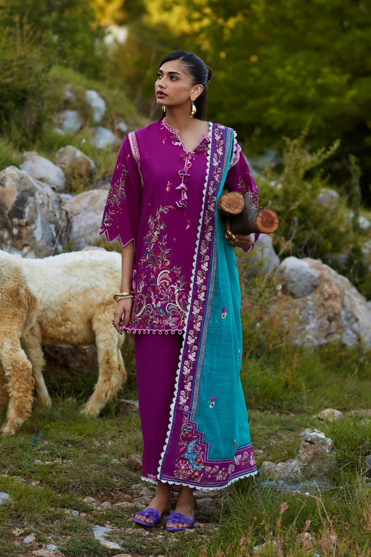 Sana Safinaz Unstitched Embroidered 3 Piece Muzlin Suit | M262-016b-dc