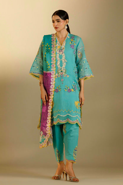 Sana Safinaz Unstitched Embroidered 3 Piece Muzlin Suit | M262-019a-cv