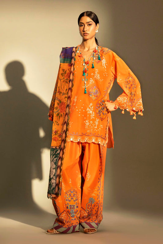 Sana Safinaz Unstitched Embroidered 3 Piece Muzlin Suit | M262-020b-dc