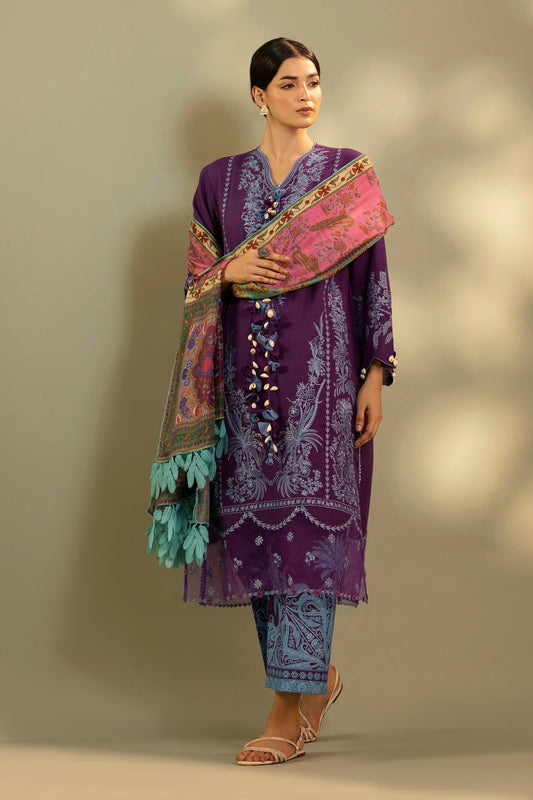 Sana Safinaz Unstitched Embroidered 3 Piece Muzlin Suit | M262-002b-dc