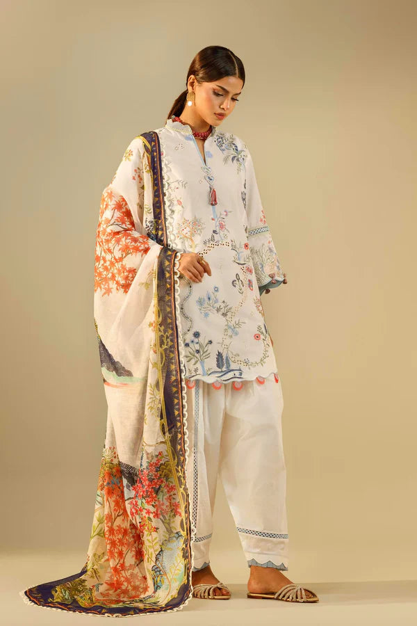 Sana Safinaz Unstitched Embroidered 3 Piece Muzlin Suit | M262-003a-ch