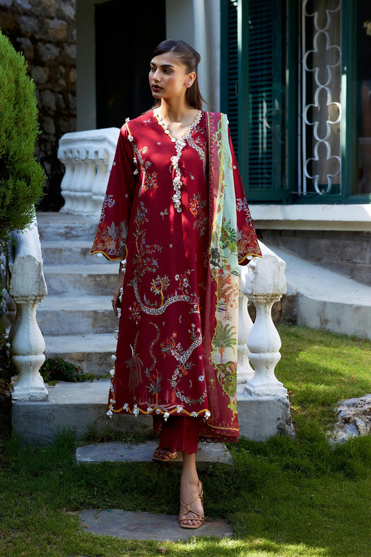 Sana Safinaz Unstitched Embroidered 3 Piece Muzlin Suit | M262-003b-ch