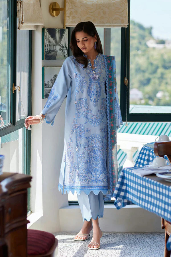Sana Safinaz Unstitched Embroidered 3 Piece Muzlin Suit | M262-004a-dc