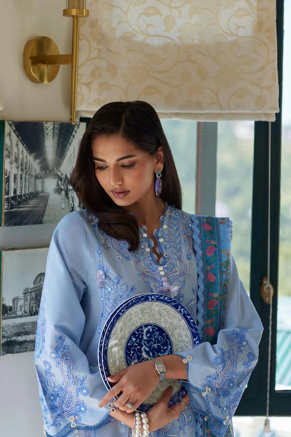 Sana Safinaz Unstitched Embroidered 3 Piece Muzlin Suit | M262-004a-dc
