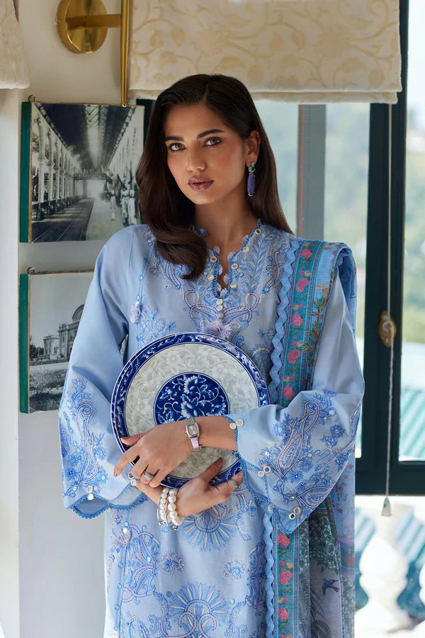 Sana Safinaz Unstitched Embroidered 3 Piece Muzlin Suit | M262-004a-dc