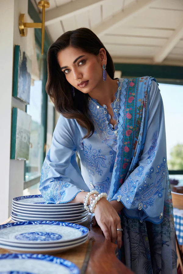 Sana Safinaz Unstitched Embroidered 3 Piece Muzlin Suit | M262-004a-dc
