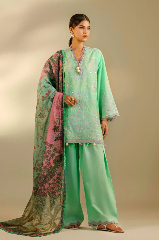 Sana Safinaz Unstitched Embroidered 3 Piece Muzlin Suit | M262-004b-dc