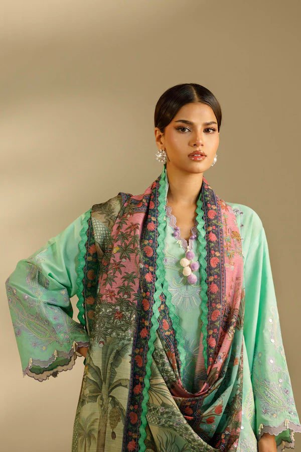 Sana Safinaz Unstitched Embroidered 3 Piece Muzlin Suit | M262-004b-dc