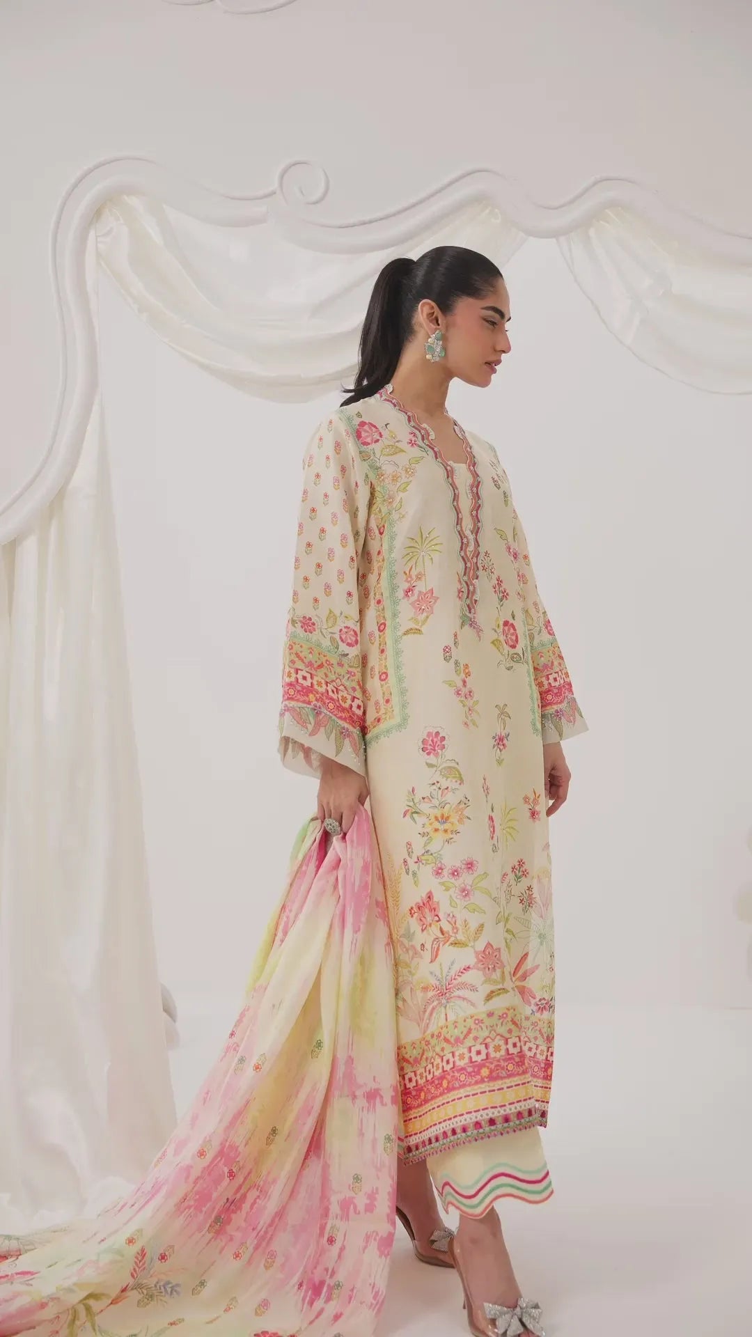 Farah Talib Aziz Ramadan Eid Frou Frou '26 - Zelara Shirt And Dupatta