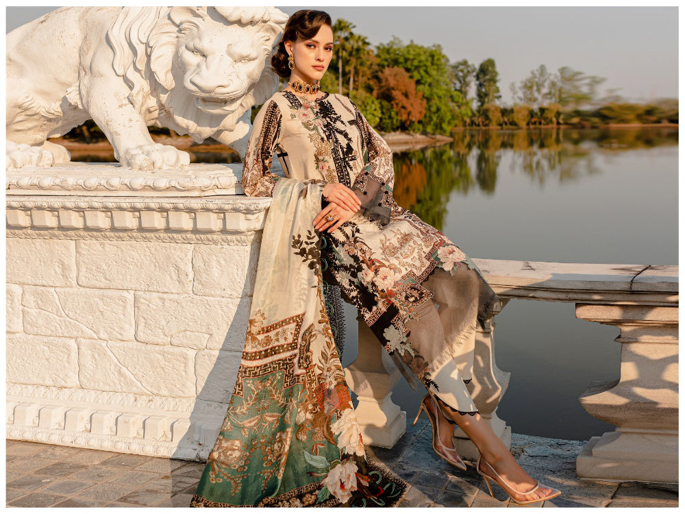 Jade By Queen's Court Embroidered Lawn Collection - White Suit Set