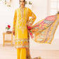 Adan's Libas Muzayyan Unstitched Lawn Collection 2023 – Yellow Suit Set