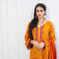 Erum Misha Printed Lawn Collection Orange Suit-Set