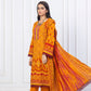 Erum Misha Printed Lawn Collection Orange Suit-Set