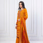 Erum Misha Printed Lawn Collection Orange Suit-Set