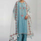 Coco By Zara Shahjahan Unstitched Lawn Summer Collection 6B – Turquoise Blue